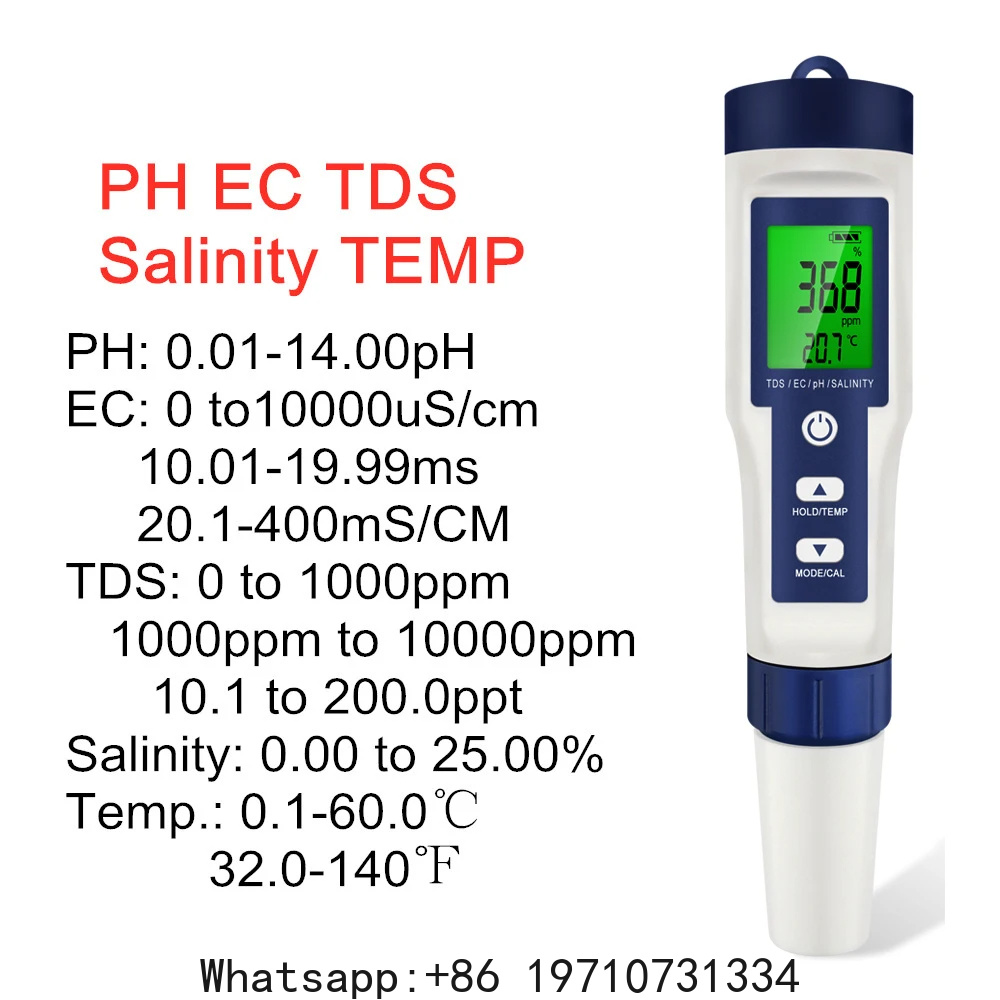 Medidor digital de ph 5 em 1,  - Ph Meter Digital Water Tester avaliação e preço