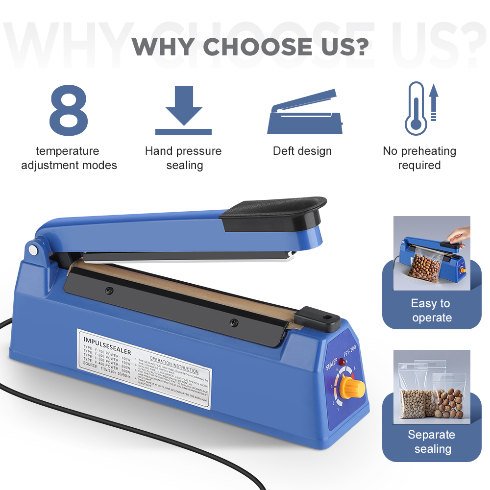 Máquina seladora térmica manua - Plastic Bag Impulse Heat Sealer avaliação e preço